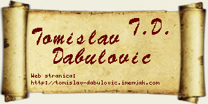 Tomislav Dabulović vizit kartica